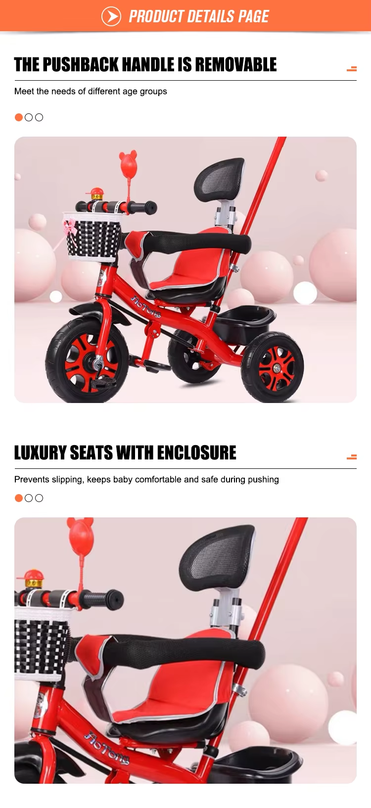 Kids 4 in 1 Tricycle stroller | Toddler Trike with canopy