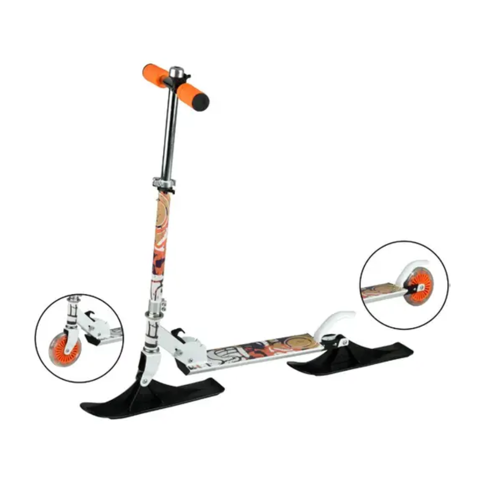 2-in-1 kids snow summer scooter