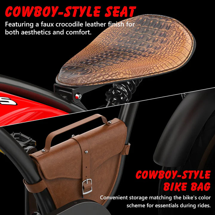 Hidoes B10 Electric Bike | 1000W | Fat tire | Cow Boy Style Seat |48km/hr| UL certified