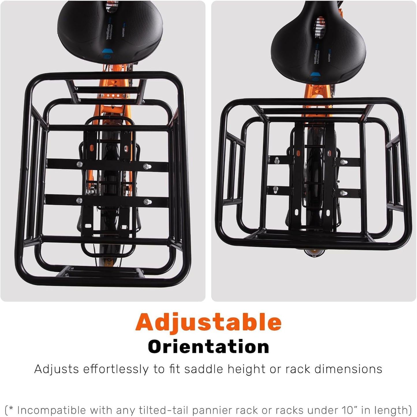Universal Rear Basket for bikes | Heavy duty | 100lbs Capacity | With Net