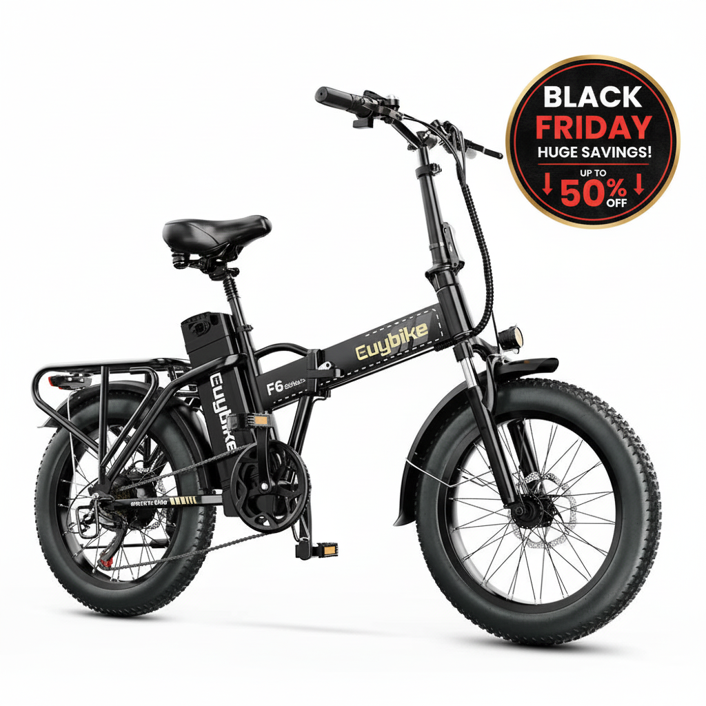 Euy F6 Long Range up to 100Km |48v 20AH battery |100W 50Km/Hr | Fat Tire | folable Electric Bike