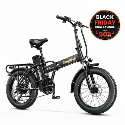 Euy F6 Long Range up to 100Km |48v 20AH battery |100W 50Km/Hr | Fat Tire | folable Electric Bike