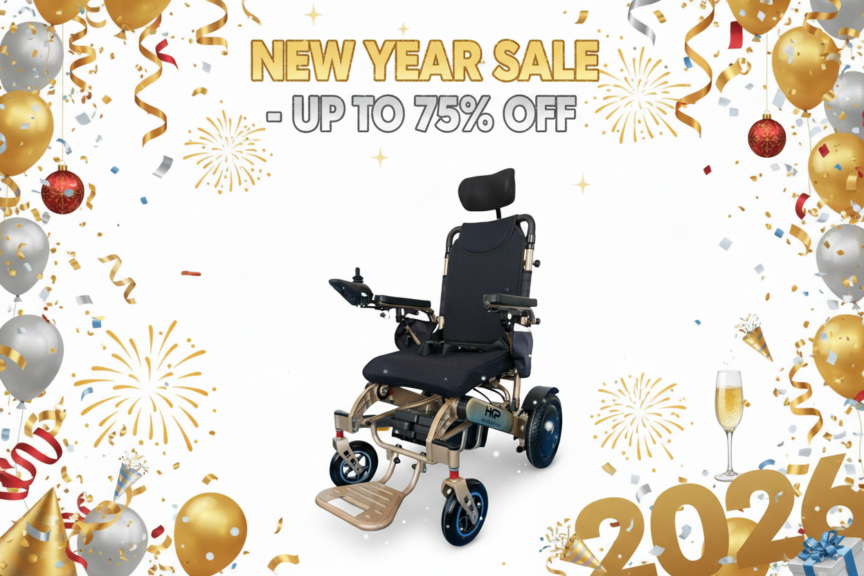 Christmas Gift Sales powered Wheelchair Dual Motors Dual Batteries