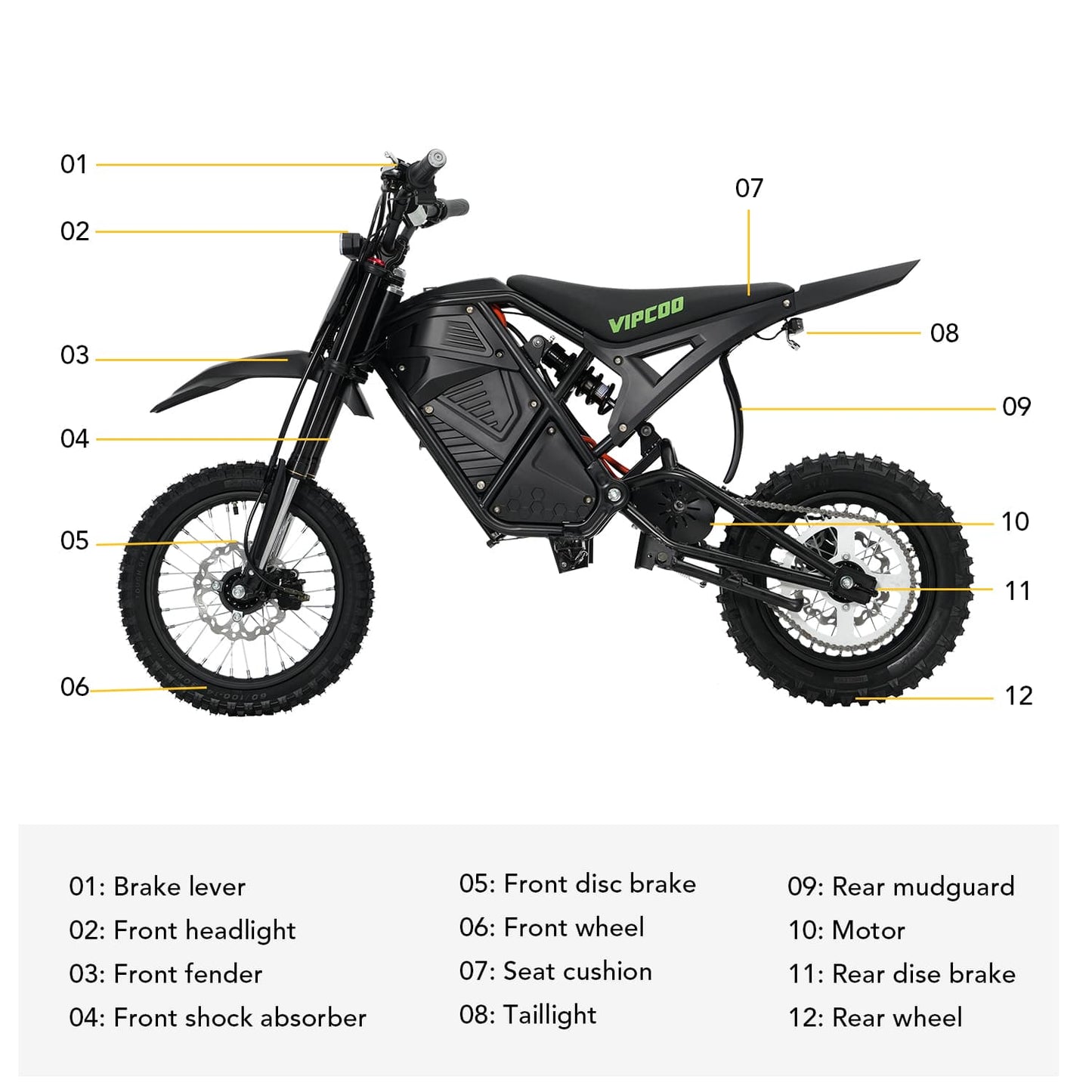 VC-H3 Dirt Bike | Mid Drive 3500W | Nitrogen Suspension | Hyd brakes | 60Km/Hr