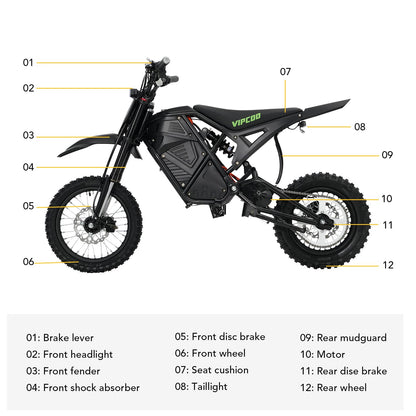 VC-H3 Dirt Bike | Mid Drive 3500W | Nitrogen Suspension | Hyd brakes | 60Km/Hr