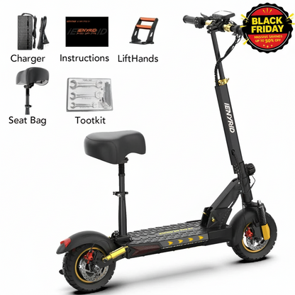 iENRYID M4 Pro S+ Electric Scooter with seat | 800W rated 1000W peak power| 45km/Hr | Full Suspension