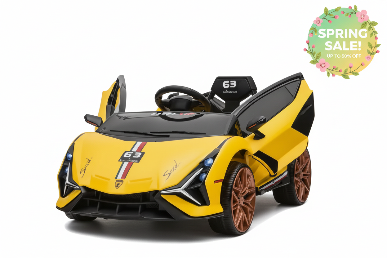 Lambo 12v 4WD EVA tires Leather seats remote music bluetooth