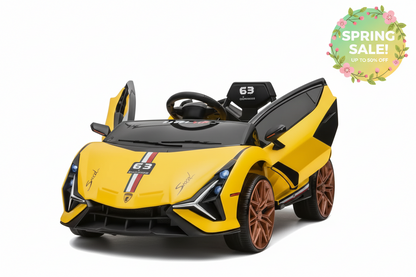 Lambo 12v 4WD EVA tires Leather seats remote music bluetooth